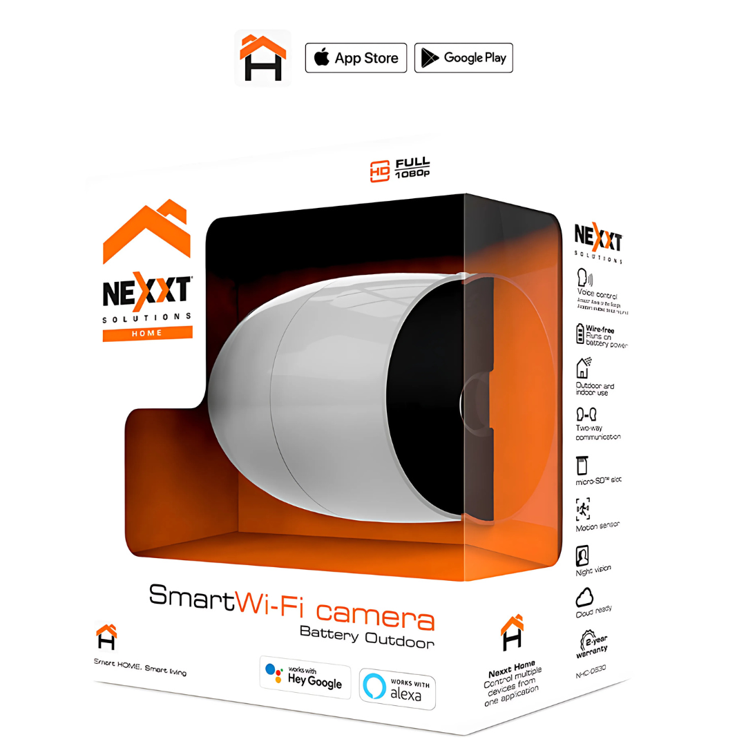 CÁMARA SMART WIFI NEXXT HD 105° EXTERIOR RECARGABLE