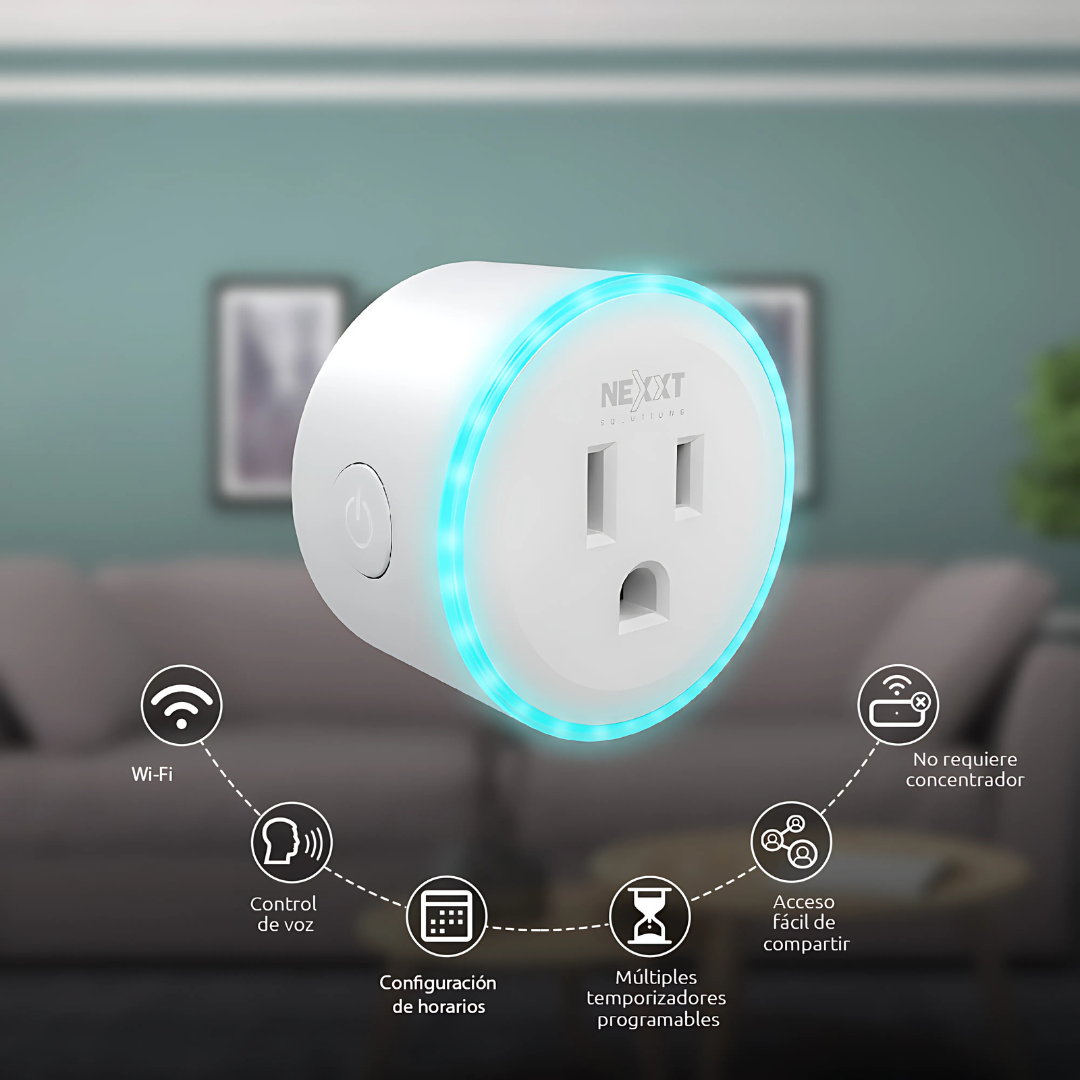 ENCHUFE SMART WIFI NEXXT CON ANILLO DE LUZ RGB