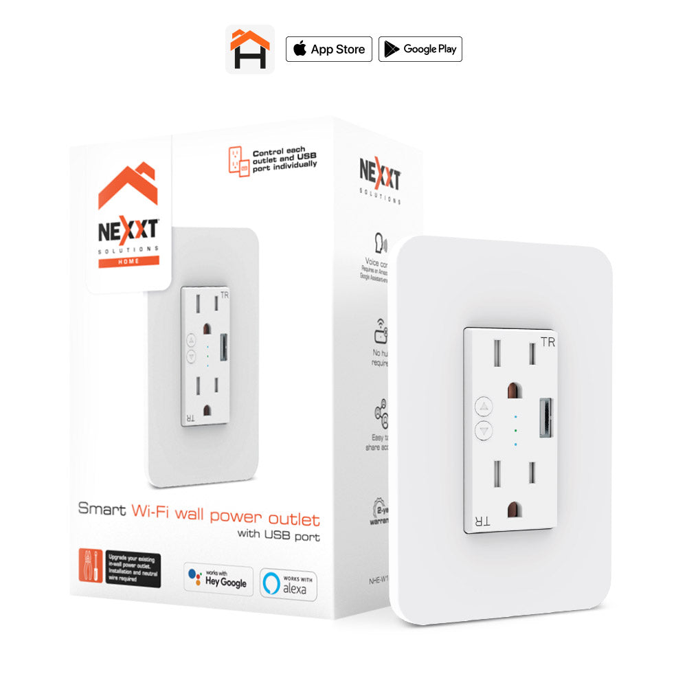 TOMACORRIENTE NEXXT EMPOTRABLE SMART WIFI 2 TOMAS 1 USB