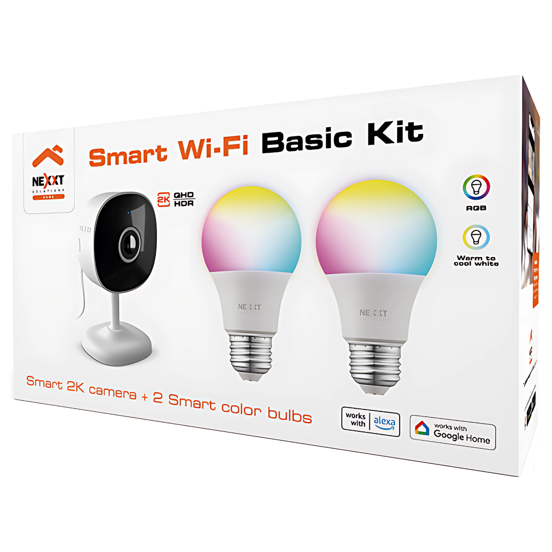 KIT BASICO NEXXT SMART CÁMARA + DOS BOMBILLAS INTELIGENTES