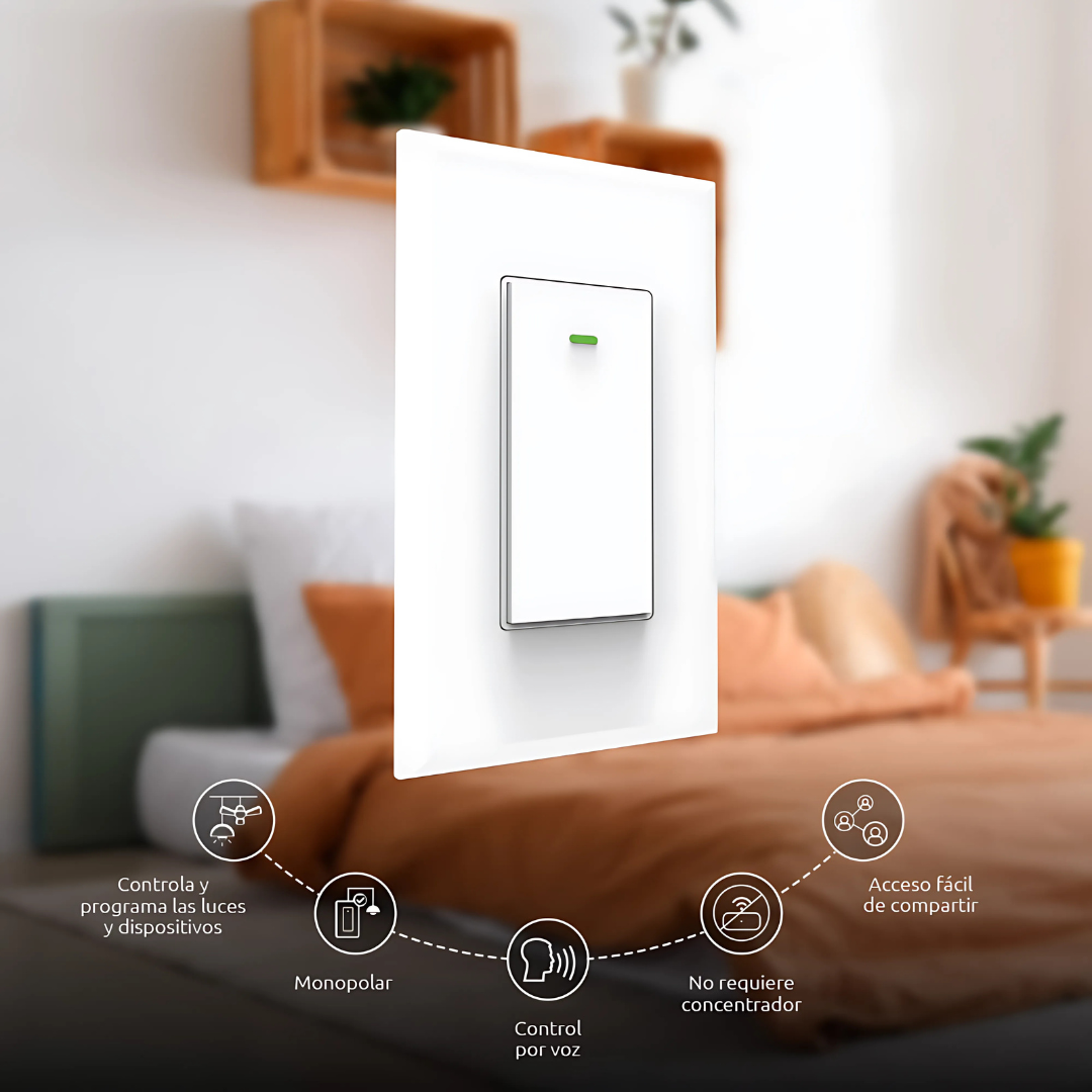INTERRUPTOR INTELIGENTE MONOPOLAR CON CONEXIÓN WI-FI
