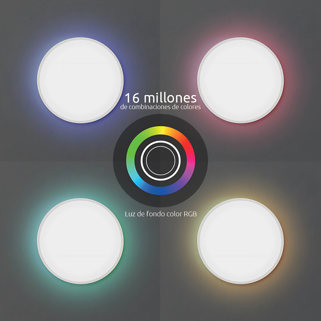 FOCO LED NEXXT SMART WIFI PARA TECHO - LUZ BLANCA CALIDA  Y FRIA Y COLORES 12"