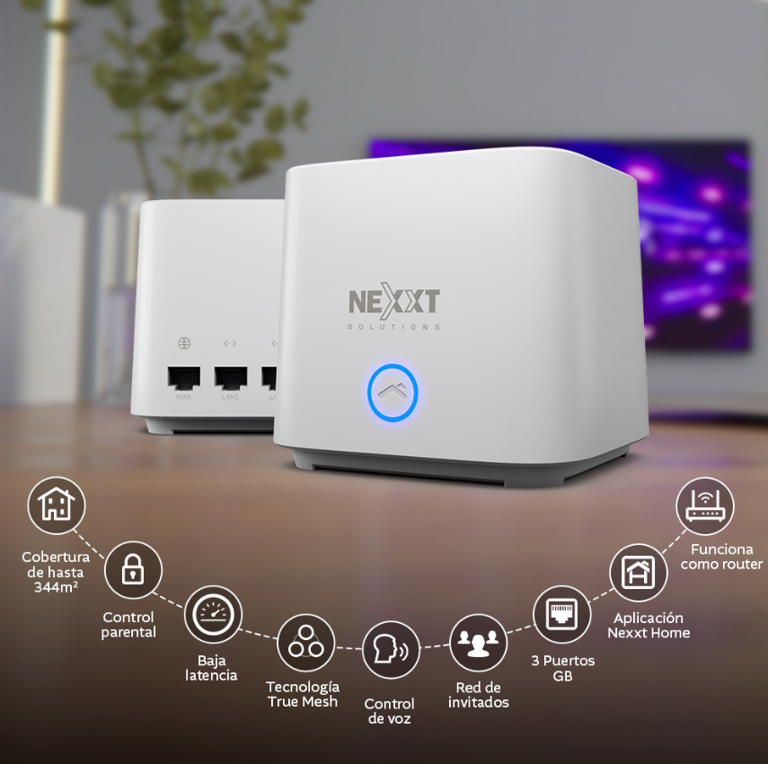 ROUTER WIFI MESH NEXXT BOLT AX1800 2 PACK- COBERTURA 344 M2