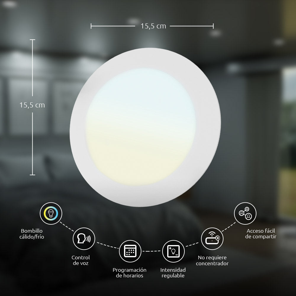 FOCO BOMBILLO LED SMART WIFI NEXXT 12w EMPOTRABLE - LUZ CALIDA/FRIA