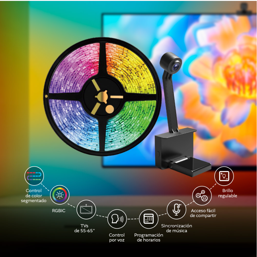 TIRA LED NEXXT SMART WIFI RGBIC - 5 METROS PARA TV  55-65"