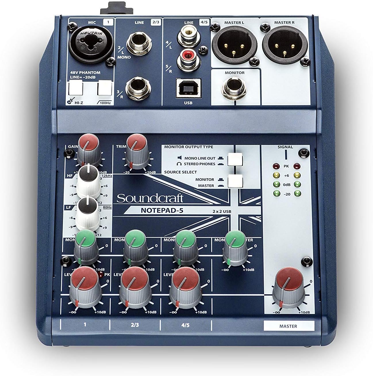Soundcraft Notepad-5 Consola Mezcladora Analógica de 5 Canales con Interfaz USB