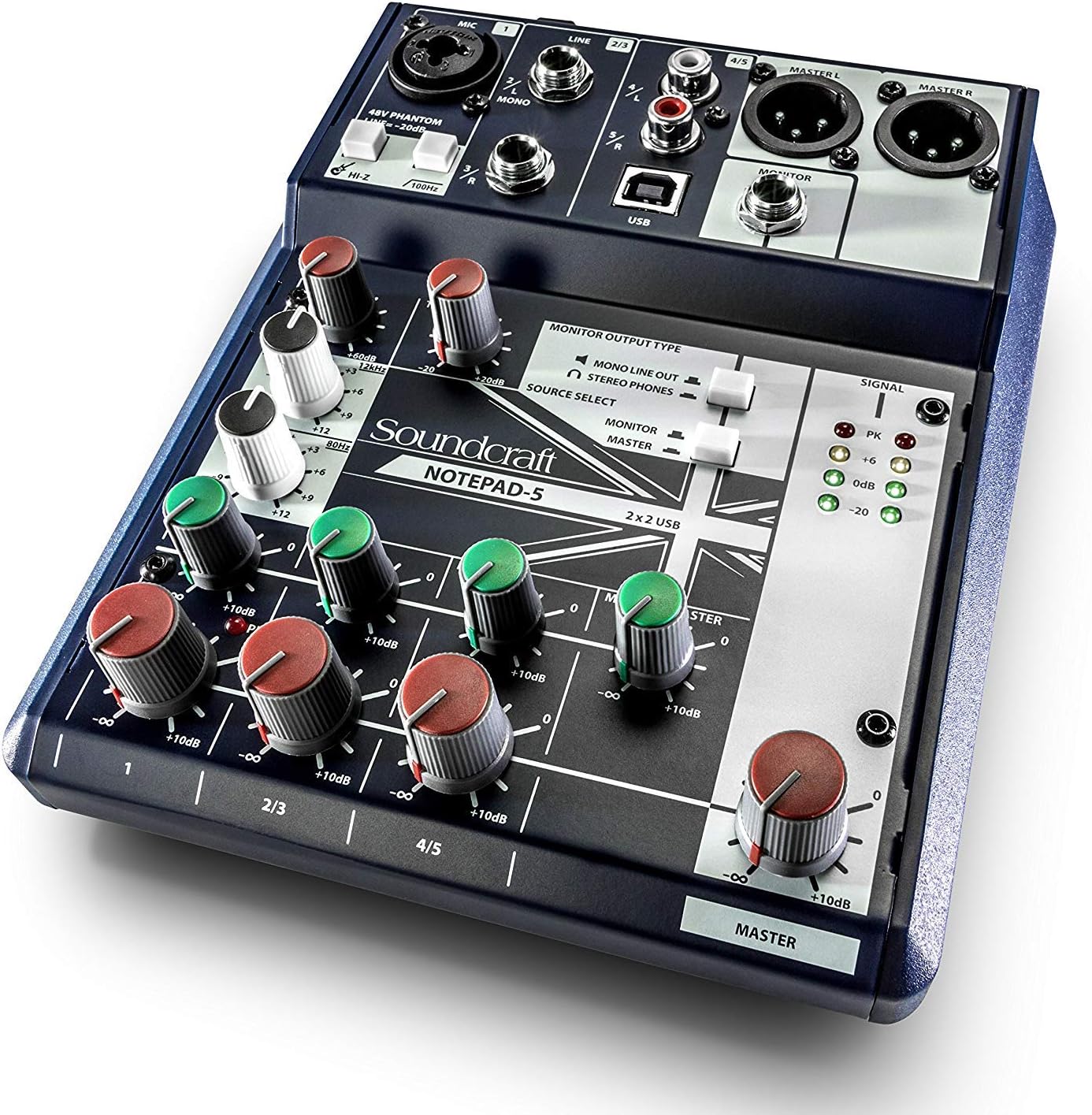 Soundcraft Notepad-5 Consola Mezcladora Analógica de 5 Canales con Interfaz USB