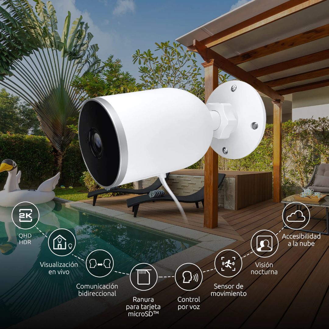 CÁMARA SMART WIFI NEXXT HD 85° EXTERIOR MICROSD COMUNICACION DOBLE VIA