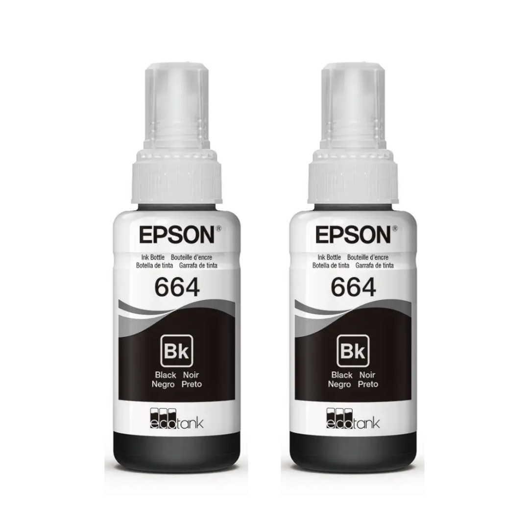 Botellas de Tinta Epson T664 Pack 2 Negro