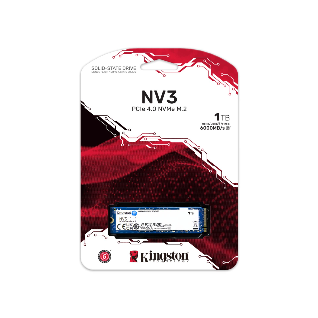 SSD KINGSTON 1TB NV3 M.2 2280 NVME SSD UP TO 6000 MB/S