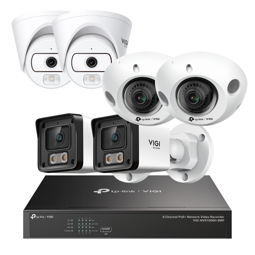 COMBO 5 // VIGI NVR1008H-8MP + 2 EASYCAM C320 + 2 EASYCAM C420 + 2 VIGI C230I MINI