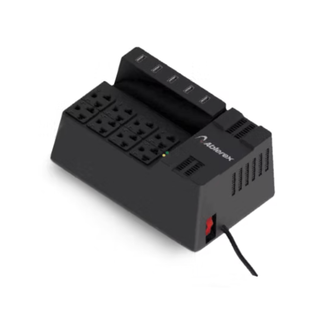 Regulador Ablerex Ab-r1208usb 1200va 600w 120v 8 Tomas 5 Puertos