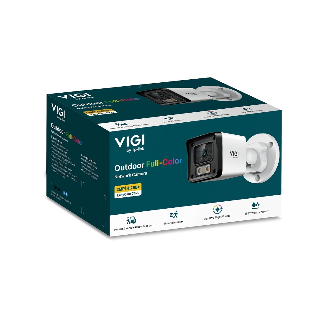 CAMARA TPLINK VIGI EASYCAM C320-2.8MM/IP67/VISION NOCTURNA LIGHTPRO/POE/2MP
