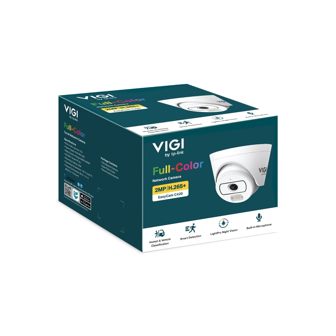 CAMARA TPLINK VIGI EASYCAM C420 2.8MM/SMART DETECTION/2MP/POE/VISION NOCTURNA LIGHTPRO