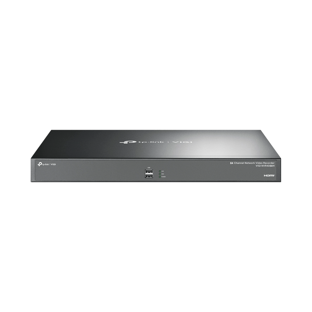 GRABADORA TPLINK VIGI NVR4064H/64 CANALES 2X HDMI /1X VGA /H.265 PLUS /4 DISCO/ ONVIF