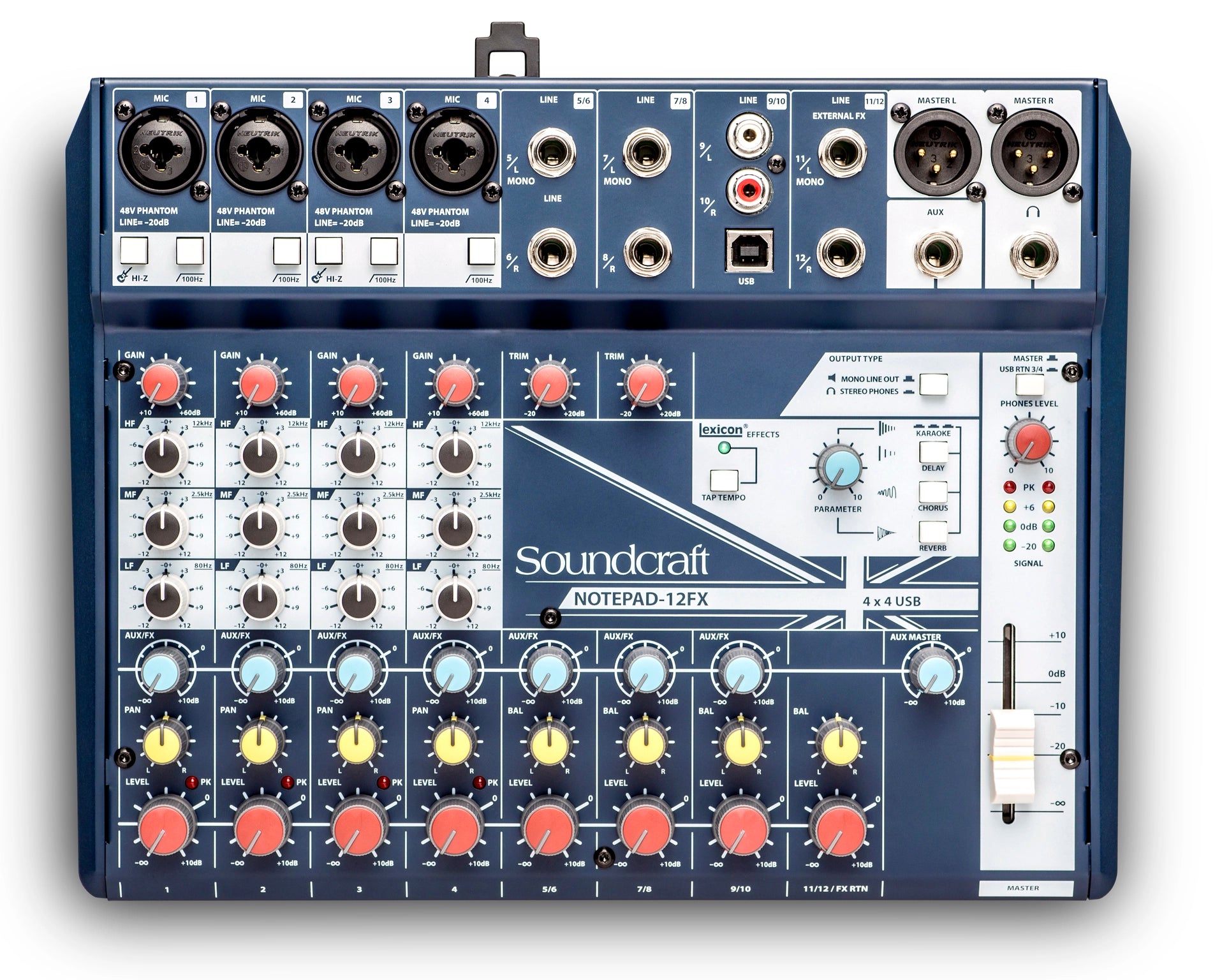 Soundcraft Notepad-12FX Consola Mezcladora Analógica de 12 Canales con USB y Efectos Lexicon